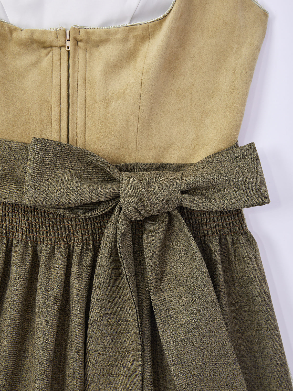 Braun mit Gerader Ausschnittund Edelmütig Dirndl