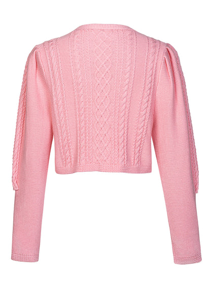 Damen Rosa V-Ausschnitt Vorne Strickjacken