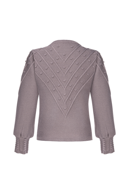 Damen Grau Rundhals Vorne Strickjacken