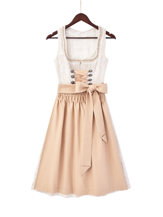 Gelb mit Gerader Ausschnitt und Festlich Dirndl