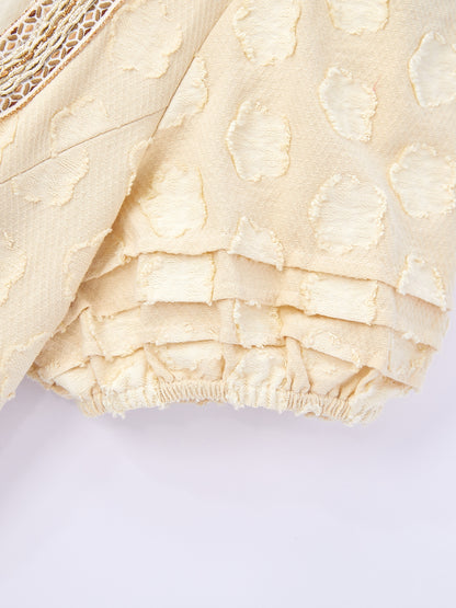 Gelb mit Gerader Ausschnittund Fein Dirndl