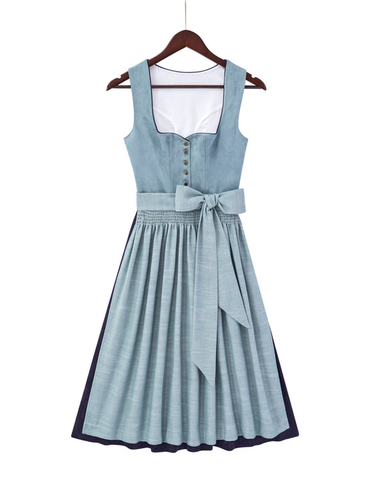 Blau mit Herz-Ausschnitt und Bezaubernd Dirndl