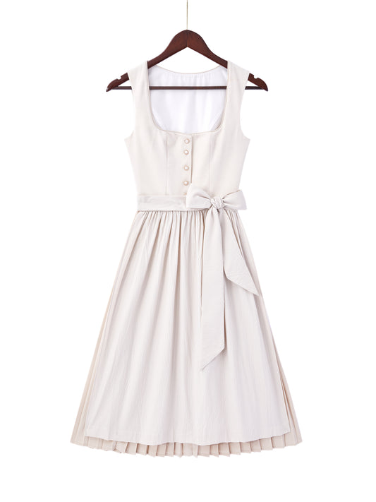 Beige mit Gerader Ausschnittund Heimatverbunden Dirndl