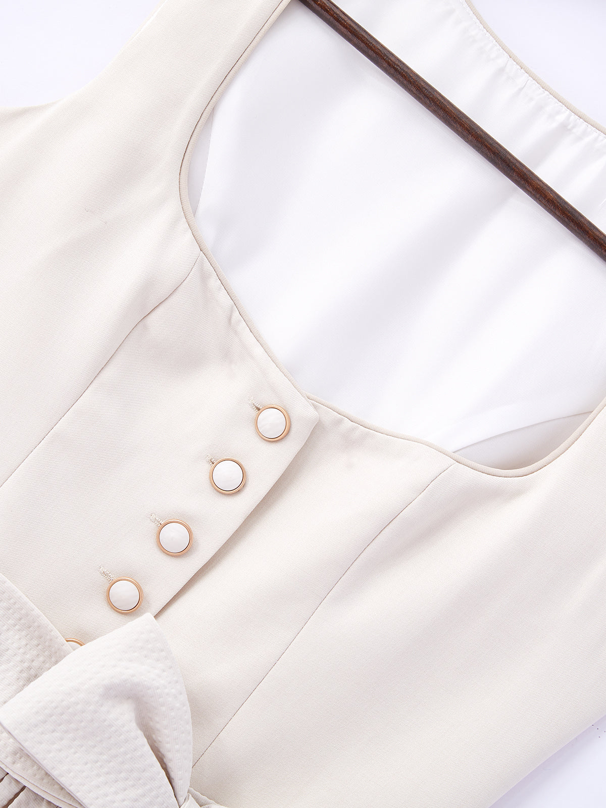 Beige mit Gerader Ausschnittund Heimatverbunden Dirndl