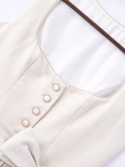 Beige mit Gerader Ausschnittund Heimatverbunden Dirndl