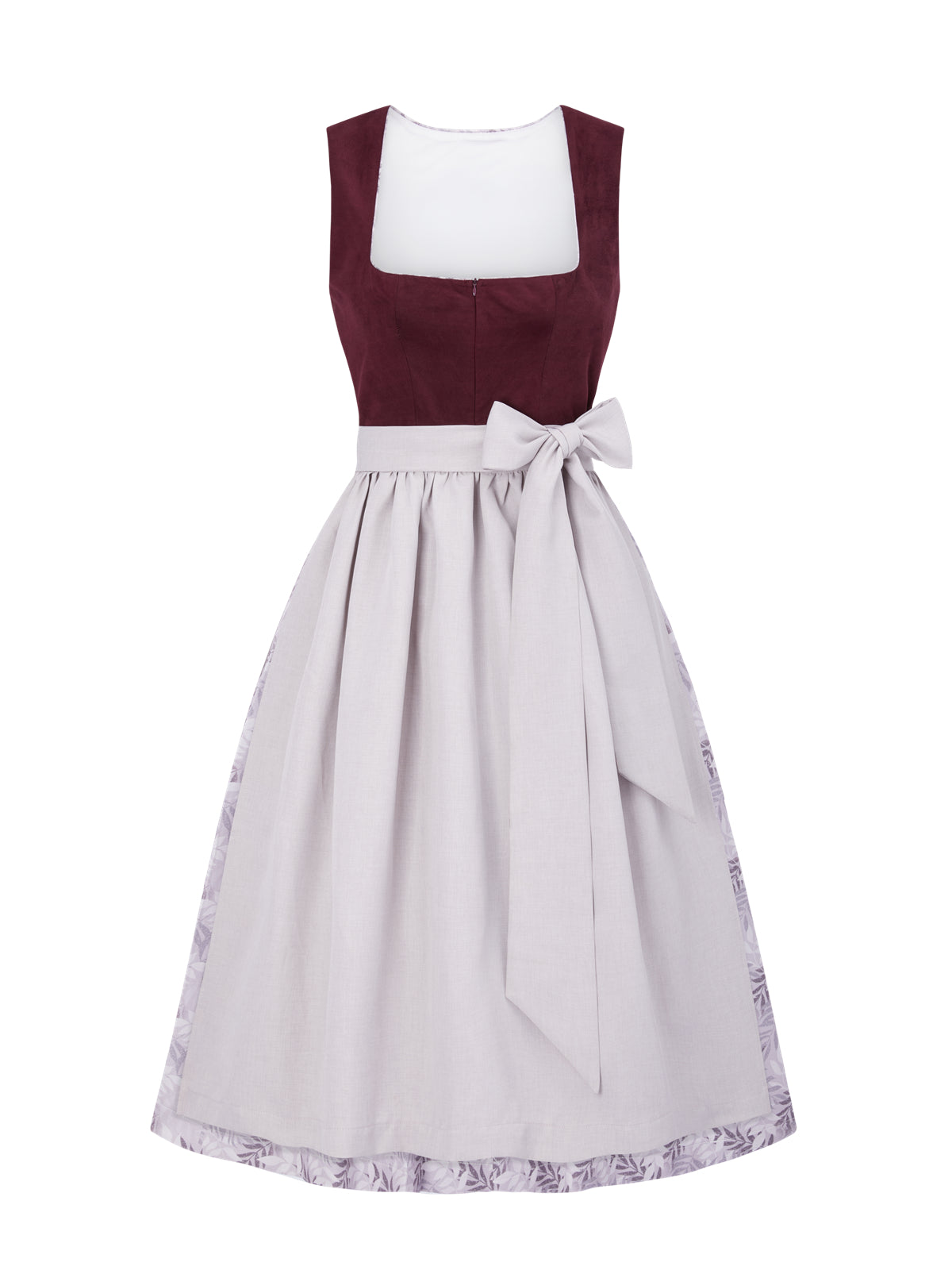 Lila mit Gerader Ausschnittund Frisch Dirndl