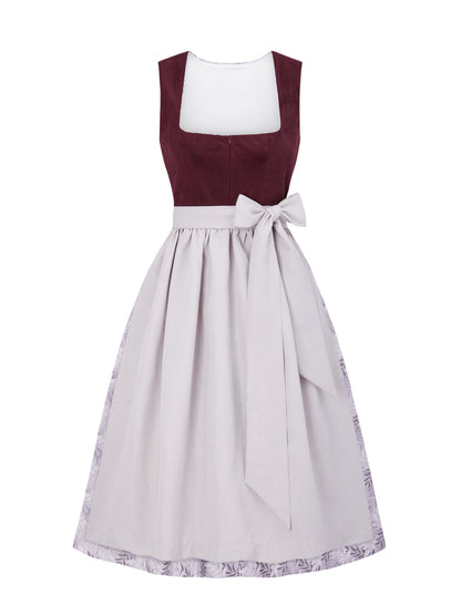 Lila mit Gerader Ausschnittund Frisch Dirndl