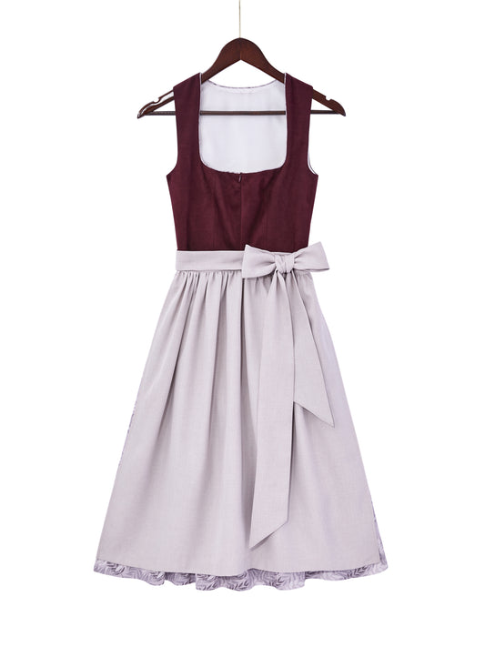 Lila mit Gerader Ausschnittund Frisch Dirndl