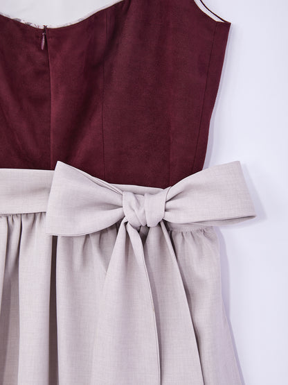 Lila mit Gerader Ausschnittund Frisch Dirndl