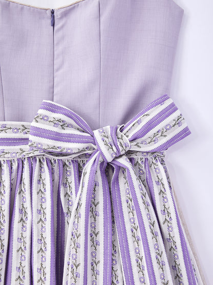 Lila mit Gerader Ausschnittund Handgefertigt Dirndl