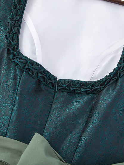 Grün mit Gerader Ausschnittund  Ausdrucksstark Dirndl
