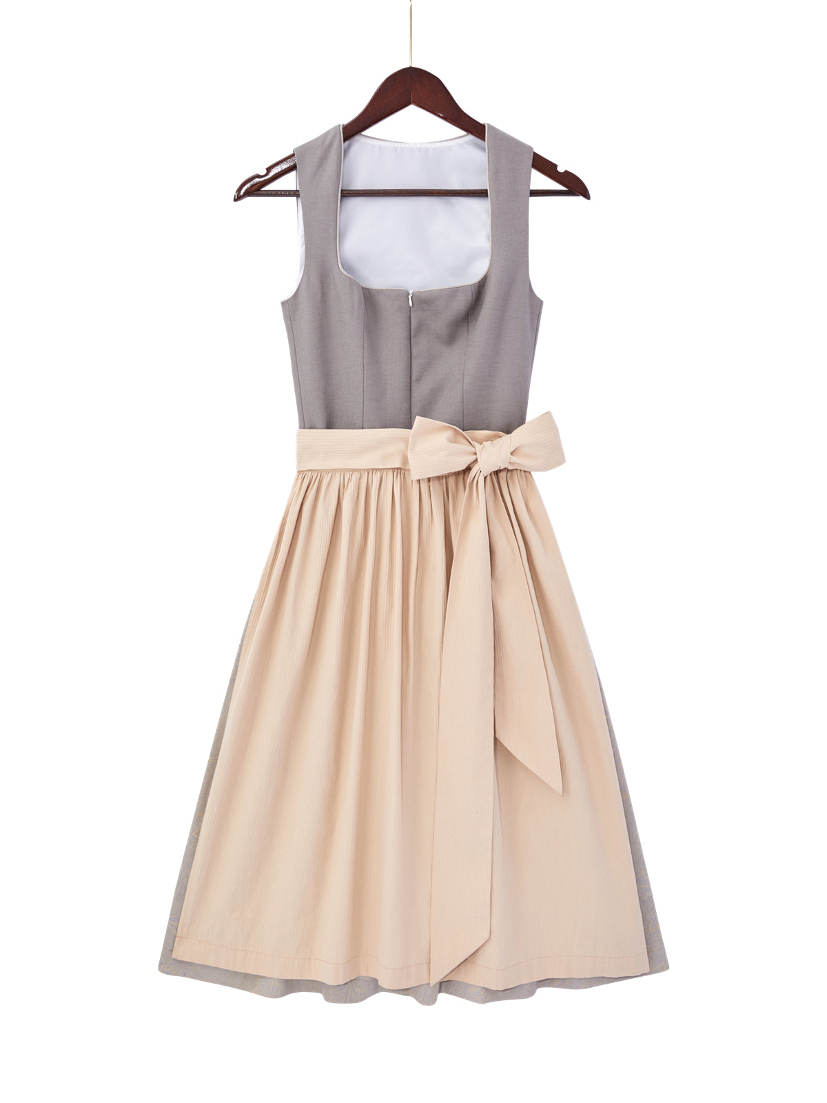 Grau mit Gerader Ausschnitt und Vintage Dirndl