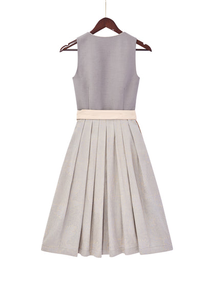 Grau mit Gerader Ausschnitt und Vintage Dirndl