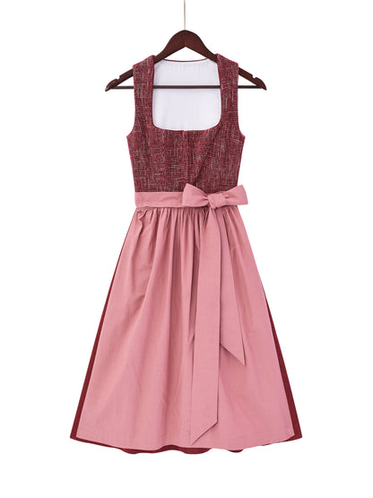 Rot mit Gerader Ausschnitt und Herbstlich Dirndl