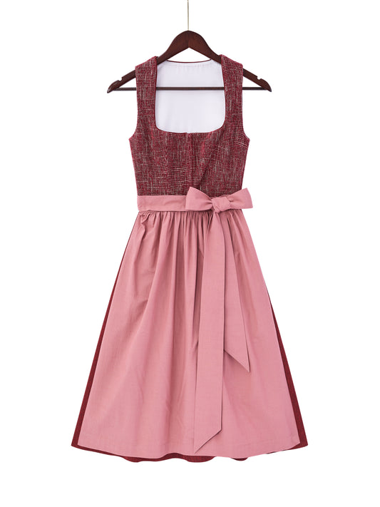 Rot mit Gerader Ausschnitt und Herbstlich Dirndl