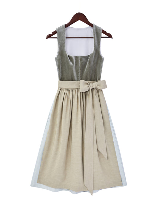 Grün mit Gerader Ausschnitt und Dramatisch Dirndl