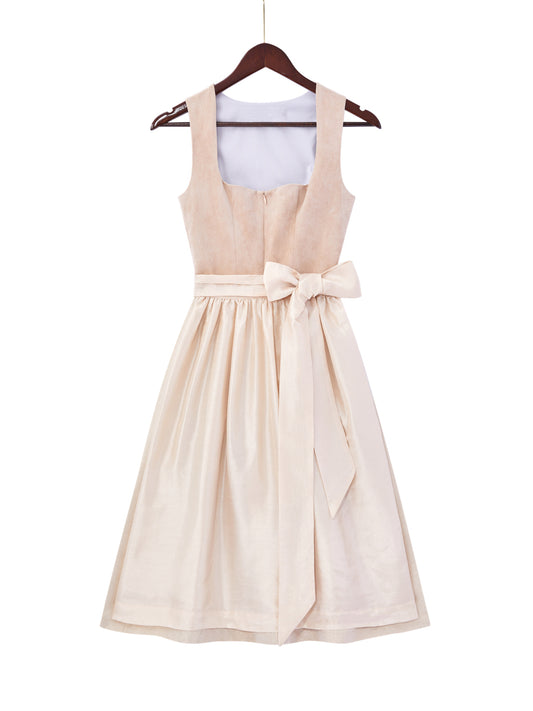 Beige mit Gerader Ausschnittund  Lebendig Dirndl