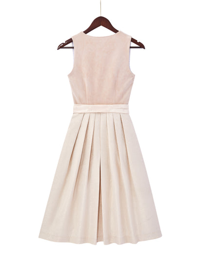 Beige mit Gerader Ausschnittund  Lebendig Dirndl