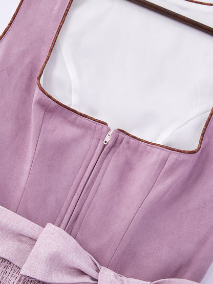 Lila mit Gerader Ausschnittund Alpen-inspiriert Dirndl