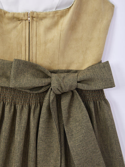 Braun mit Gerader Ausschnittund  Edelmütig Dirndl